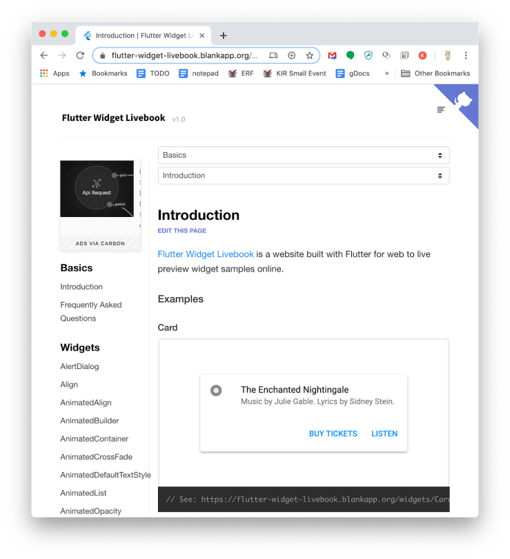 Flutter Widget Livebook