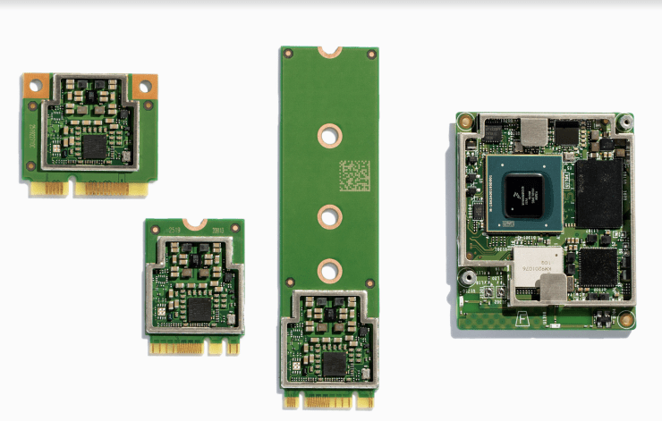 Microchips on white background